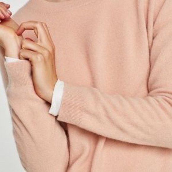 Zara -  Roundneck 100% Cashmere Knit Sweater Limited Edition Pink Nude Size L - Picture 15 of 17